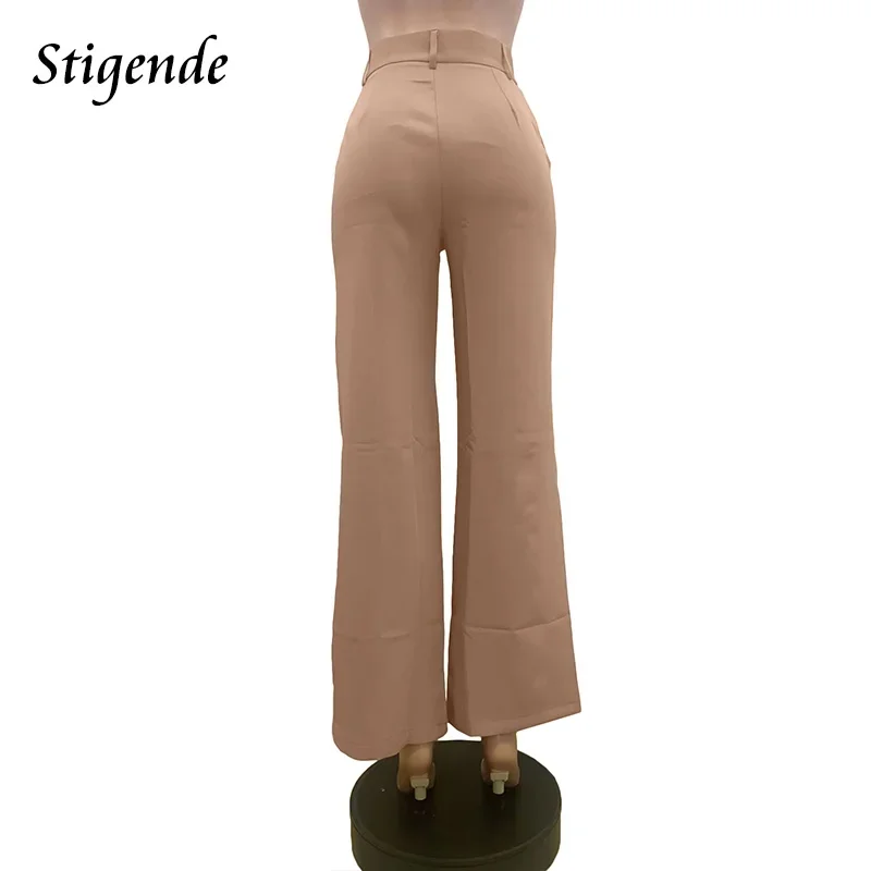 Women Solid Color Flare Leg Dress Pants Formal Work Office Bell Bottom Pants with Pockets