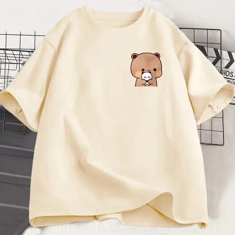 Panda Bubu Dudu und ihre Jungen – T-Shirt, modisches, lustiges Paar-T-Shirt, Damenmode, lässiges T-Shirt mit kurzen Ärmeln, Kleidung. – Detail 2