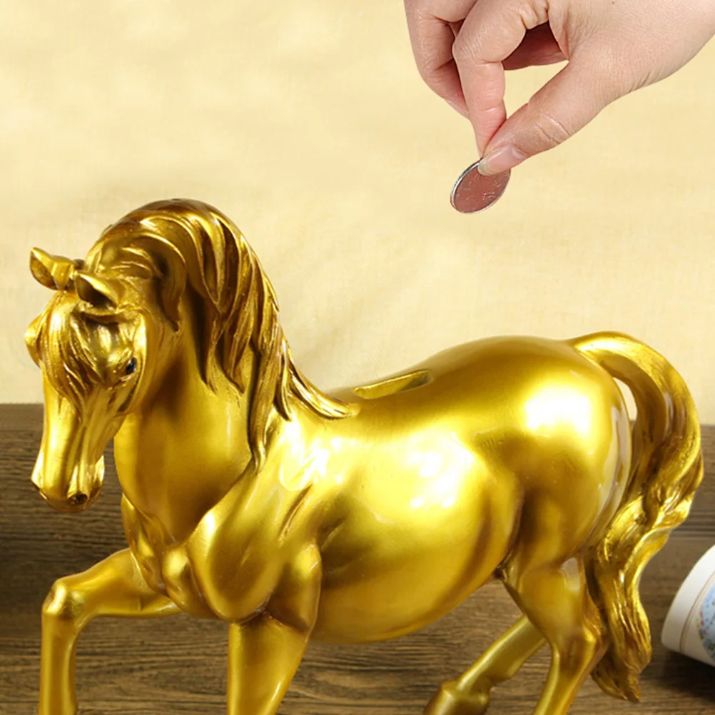 

1Pcs Horse Shape Artistic Money Box Large Resin Saving Pot Perfect Gift Kids Creative Coin Bank for Home Shop Office