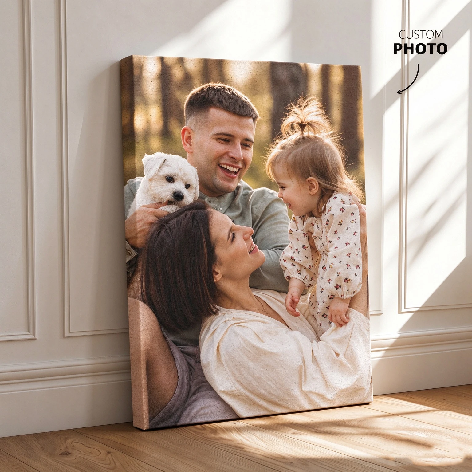 Custom Photo Canvas Print,Personalized Unframed Wall Art for Family,Poster for Gallery Wall Decor&Family‑portrait Holiday Gift