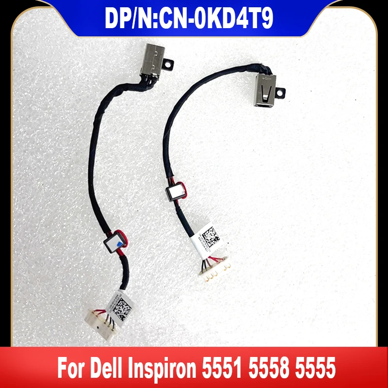 0KD4T9 Original para Dell Inspiron 5551 5558 5555 14-5455 5458 Conector de Alimentação para Laptop com Cabo PC CN-0KD4T9 KD4T9 DC30100UI00 Testado