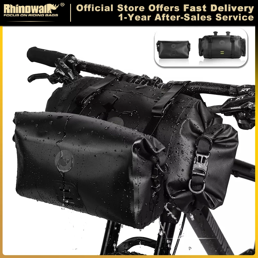 Rhinowalk Bicycle Bag Waterproof Big Capacity Handlebar Bag 1 or 2-piece Front Tube Cycling Bag MTB Frame Trunk Bike Accessories