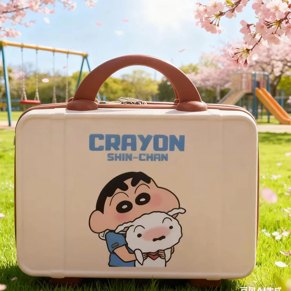 Koper Kecil Lucu Crayon Shin-Chan Kawaii Portabel untuk Anak Perempuan, Hadiah Kreatif, Tas Periferal, Kotak Kosmetik, Tas Perjalanan Kartun