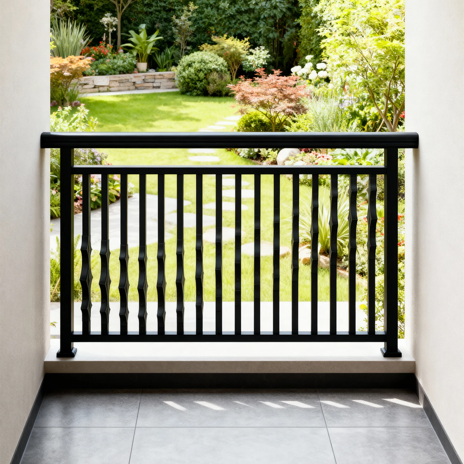 درابزين ودرابزين خارجي من سبائك الألومنيوم للدرج والشرفة/درابزين الشرفة تصميم معاصر قوي ومتين #2