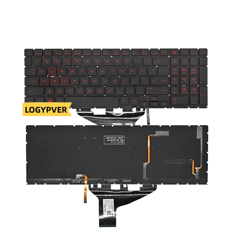 Keyboard 15-DC 15-DH 15T-DC 17-CB 15-DC0153TX TPN-Q211 for HP OMEN Red White Backlit Notebook NSK-XP1LN