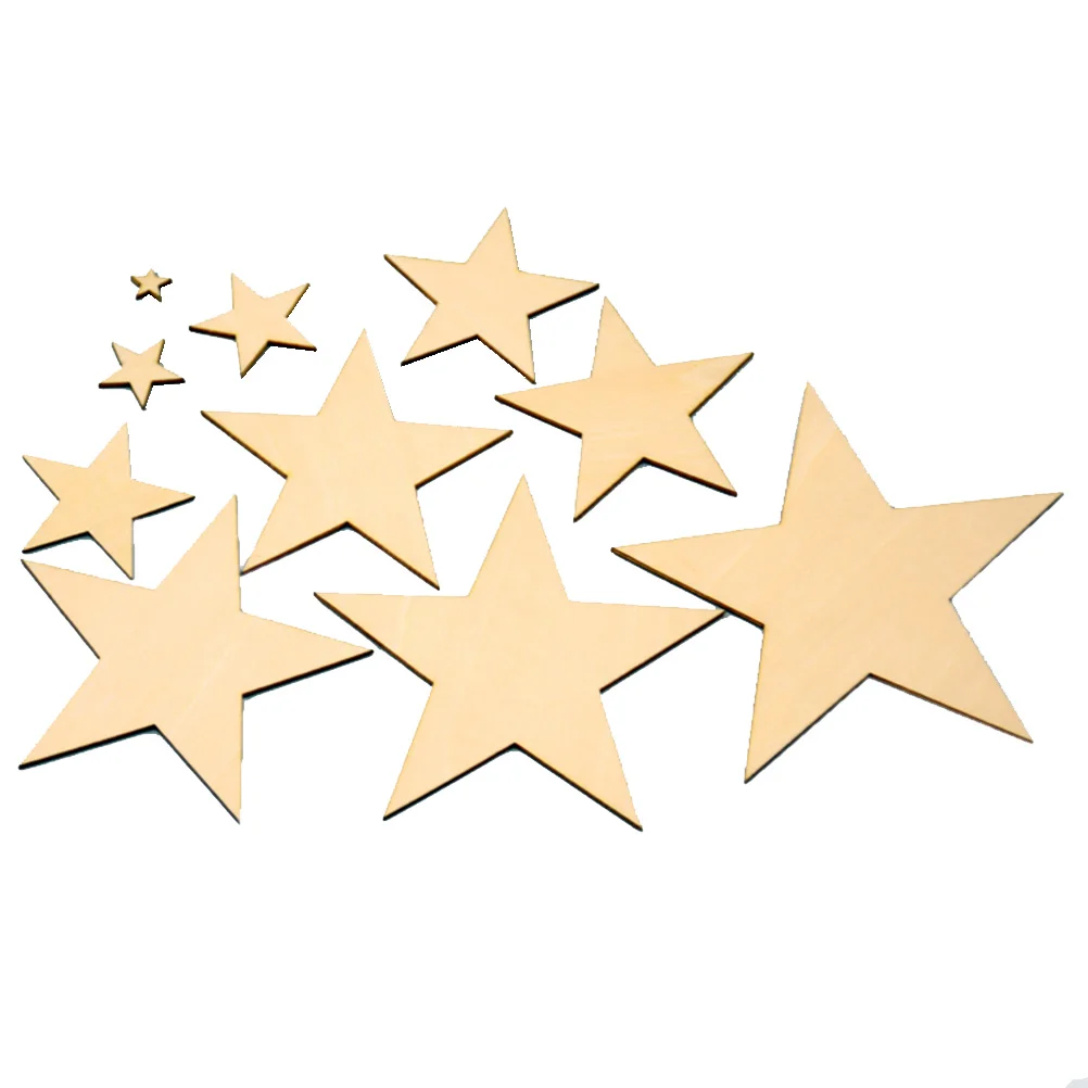 25pcs 50mm Star Shape Wooden Embellishments for Crafts Wooden star slices Wooden star embellishment Wooden star crafts