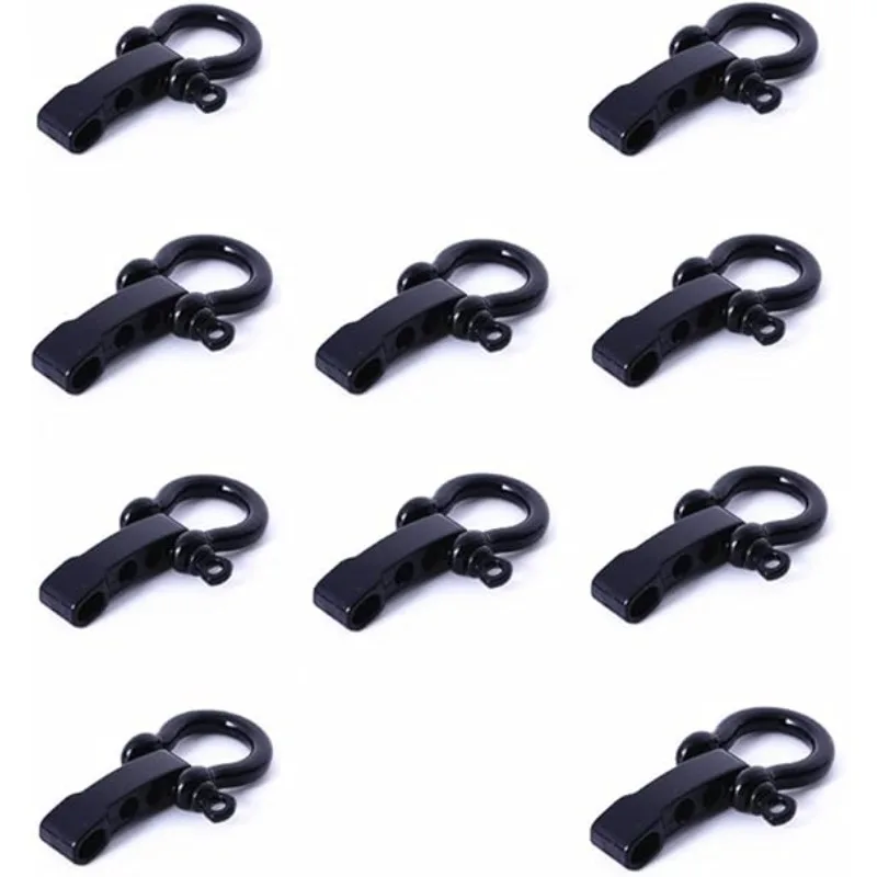 10 Sets U/O Shape Alloy Umbrella Rope Buckle Adjustable D Buckle Umbrella Rope Bracelet Buckle Survival Bracelet Accessories