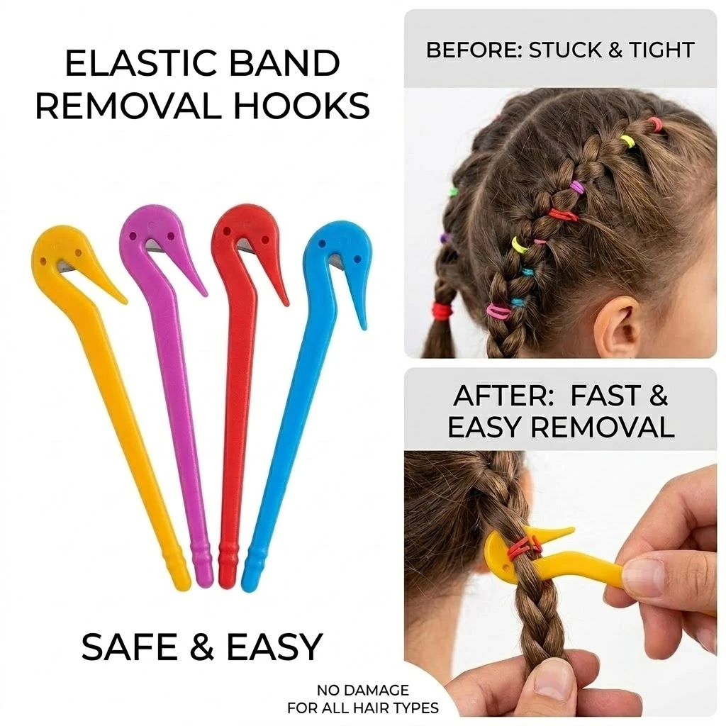 

5Pcs Child Safe Hair Elastic Cutter No Hurt Ponytail Rubber Band Removal Tool Gentle Girls Headwear Hair Tie Cutting Knife
