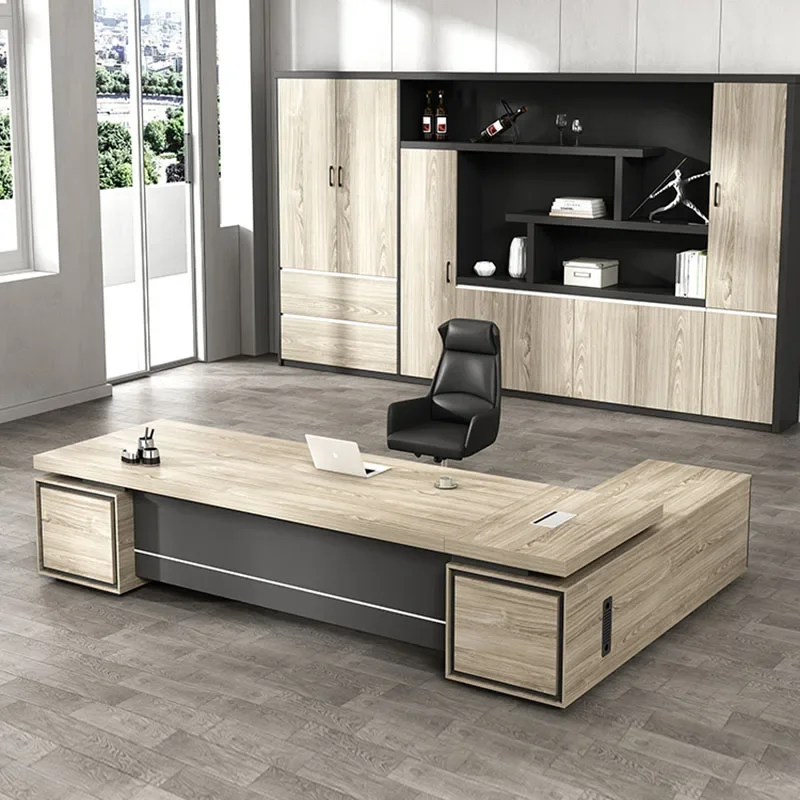 

Monitor Executive Office Desk Drawers Writing Workflow Workbench Stand Up Office Desk Modern Scrivania Tavolo Furniture HDH