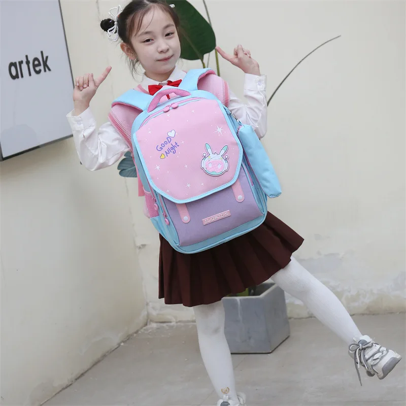 

Elementary School Student Schoolbag Large Capacity Lightweight Spine Care Children Shoulder Bag Oxford Cloth Waterproof Backpack