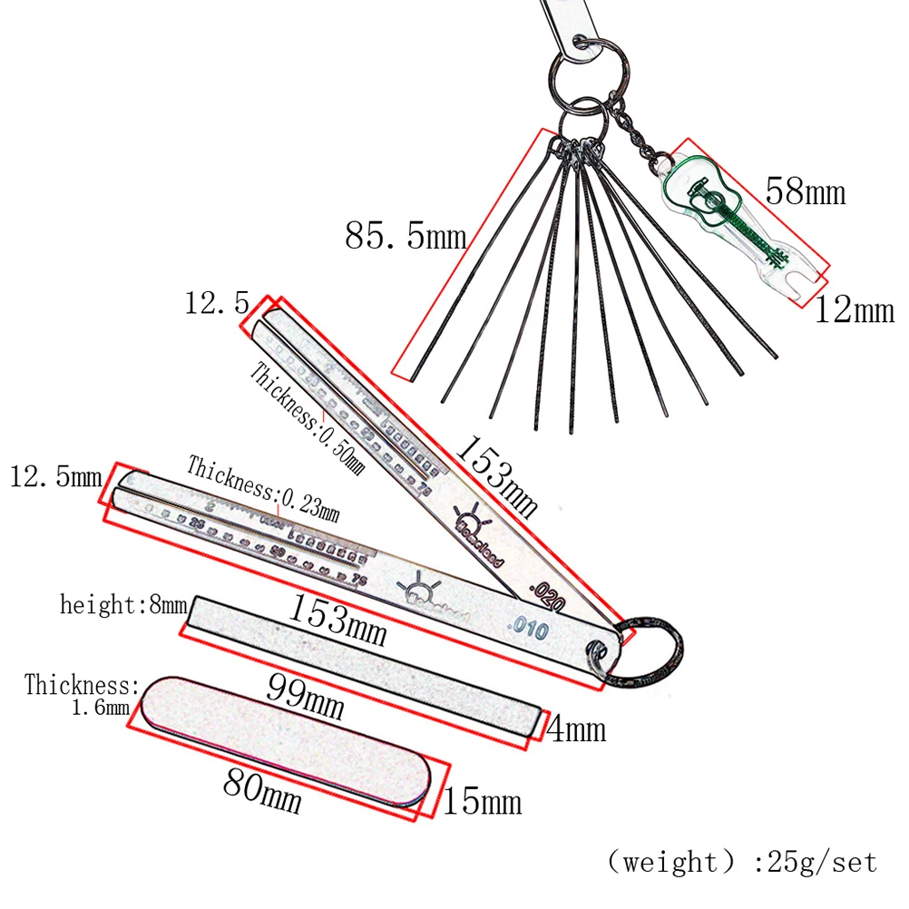 

Bridge Pin Puller Guitar Nut Slotting File Luthier Tool Set Steel Fretboard Protector Guitar Maintenance Kit Bass