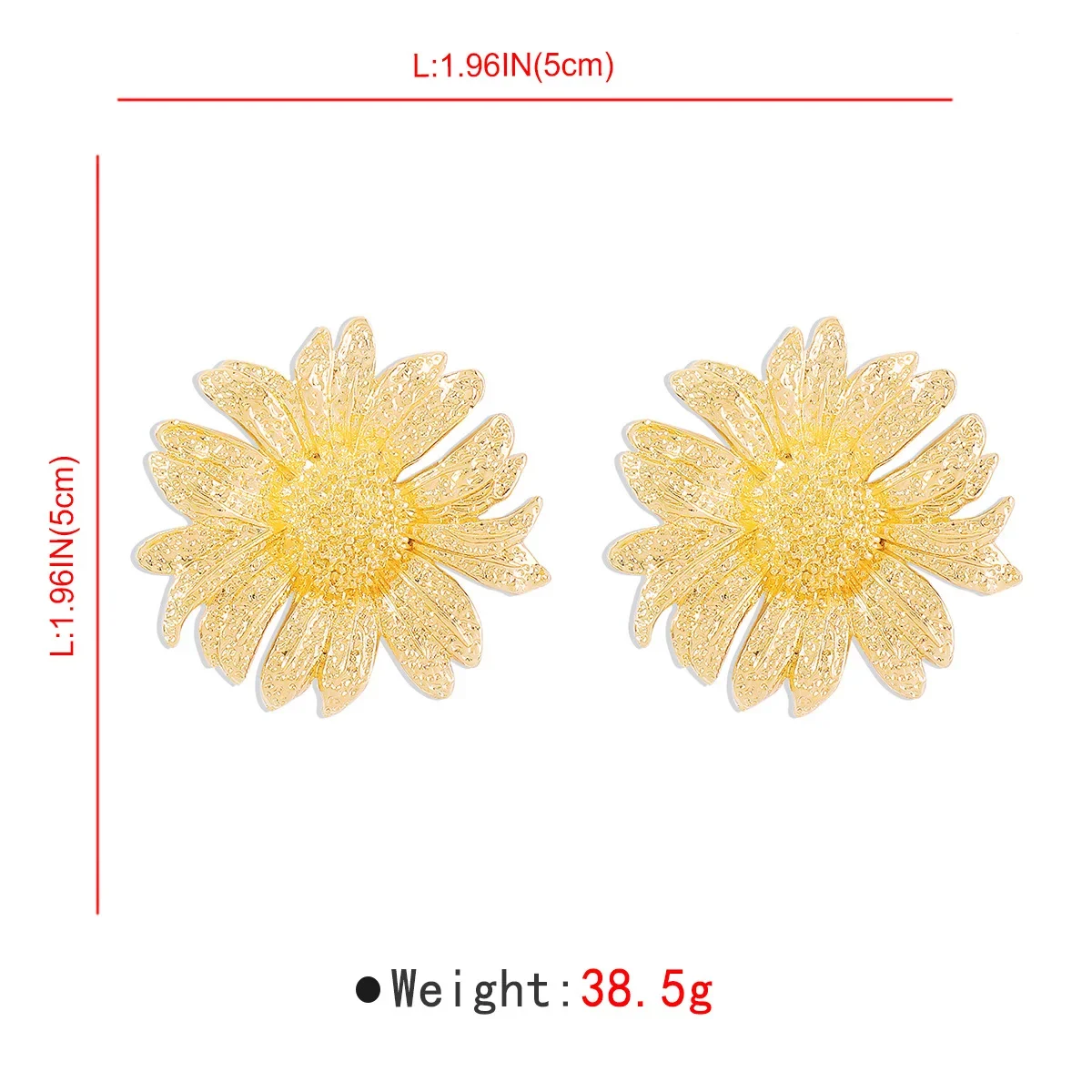 Bohemian Style Women's Metal Flower Earrings Gold and Silver Temperament Personality Exaggerated Earrings Gift Accessories 2024
