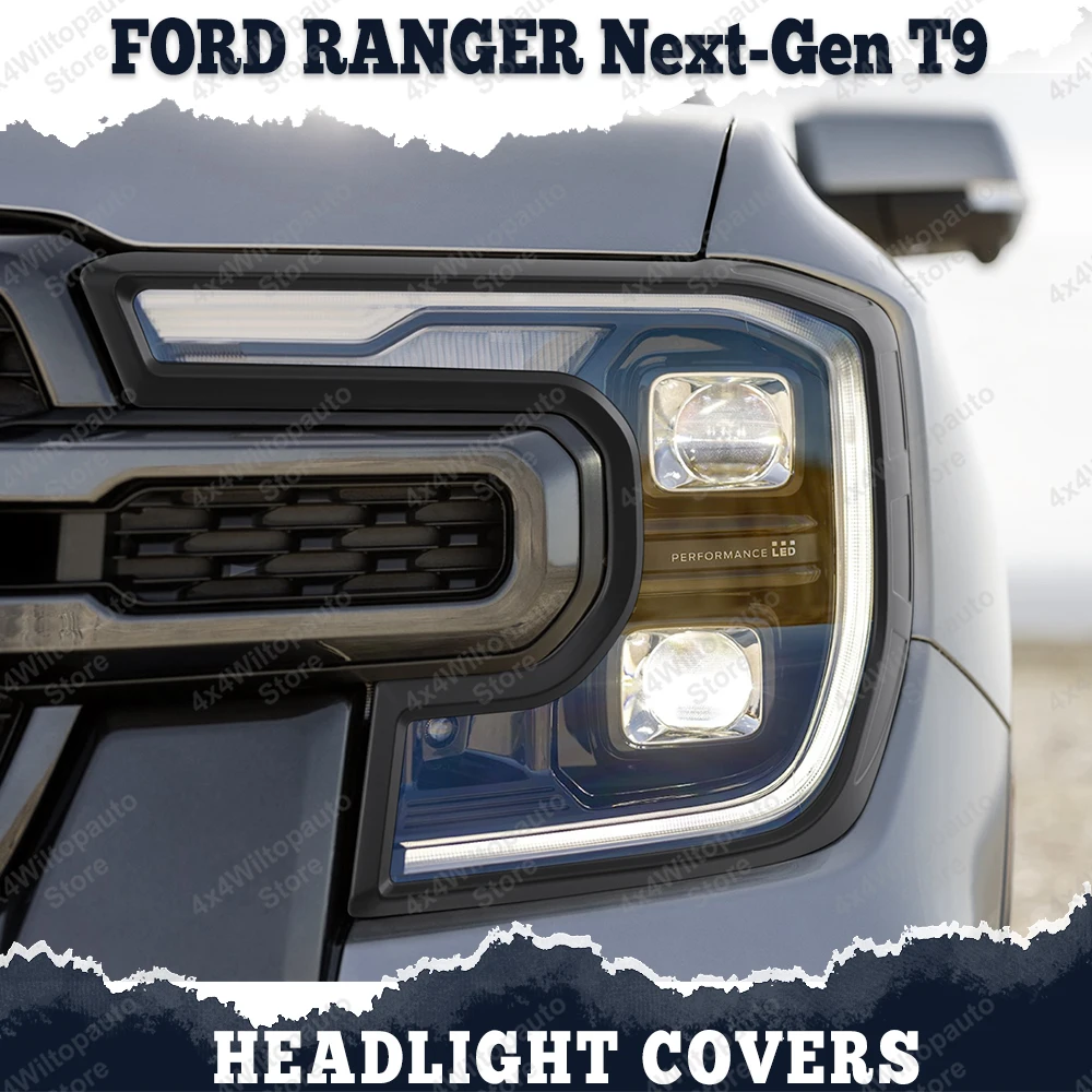 

Head Lights Cover For Ford Ranger Next Gen T9 Wildtrak XLT Sport 2023 2024 2025 Headlights Protector Cover Car Accessories
