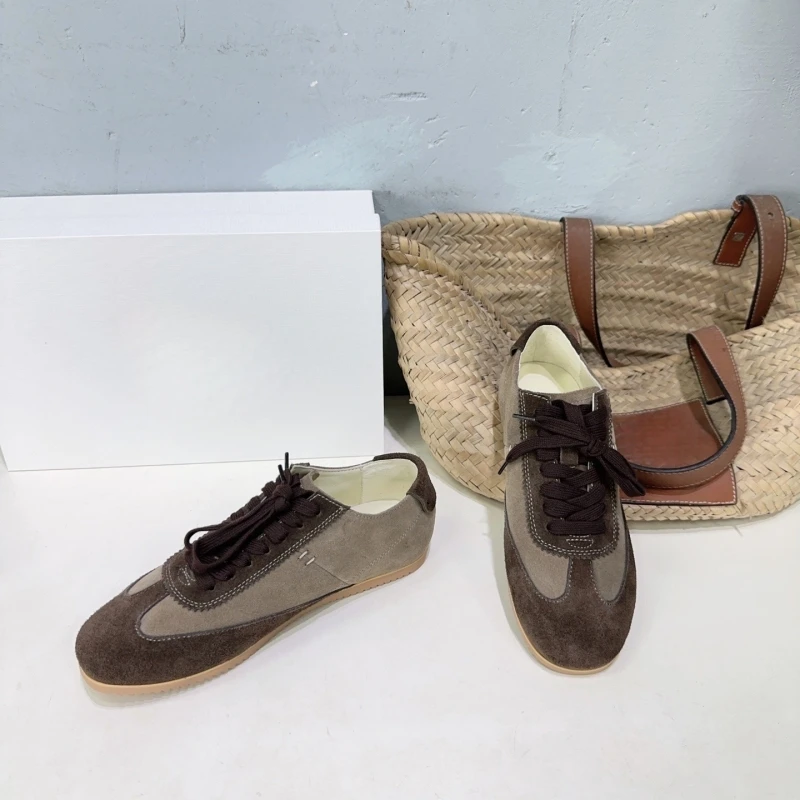 The autumn winter new leather Vintage collage color flat round head WOMEN'S shoe laces fashion Wild up Low top radical Sport Argan shoes Single shoes