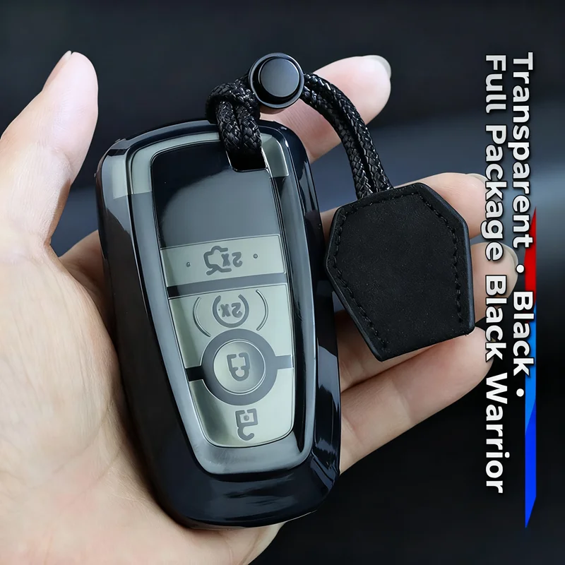 

Transparent Black for Ford Edge Fusion Mustang Explorer F150 F250 F350 Ecosport 3 4 5 Button Remote Key Case Cover Fob Holder