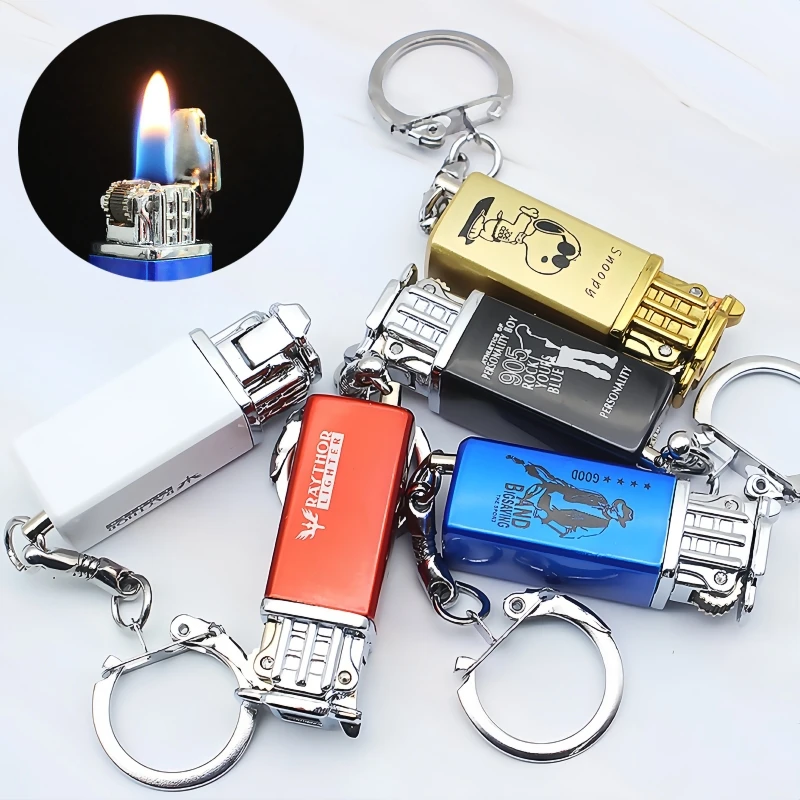 

Mini Pok É Mon Keychain Gas Open Flame Lighter Outdoor Decoration Pendant Portable Lighter Smoking Gift Cigarette Accessories