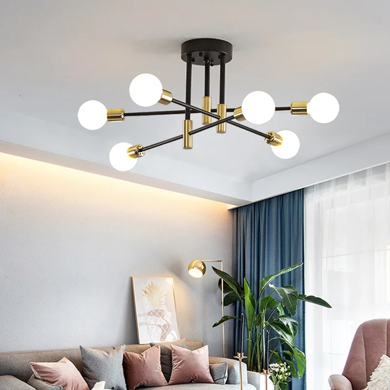 Moderne Creatieve Kroonluchter Led Verlichting Romantische Minimalistische Zwart Wit Gouden Slaapkamer Woonkamer Eetkamer Plafond Decor Lamp