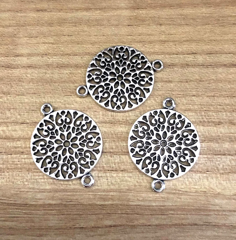 

20pcs 24*18mm Zinc alloy metal vintage flower connector for handmade findings HW3141