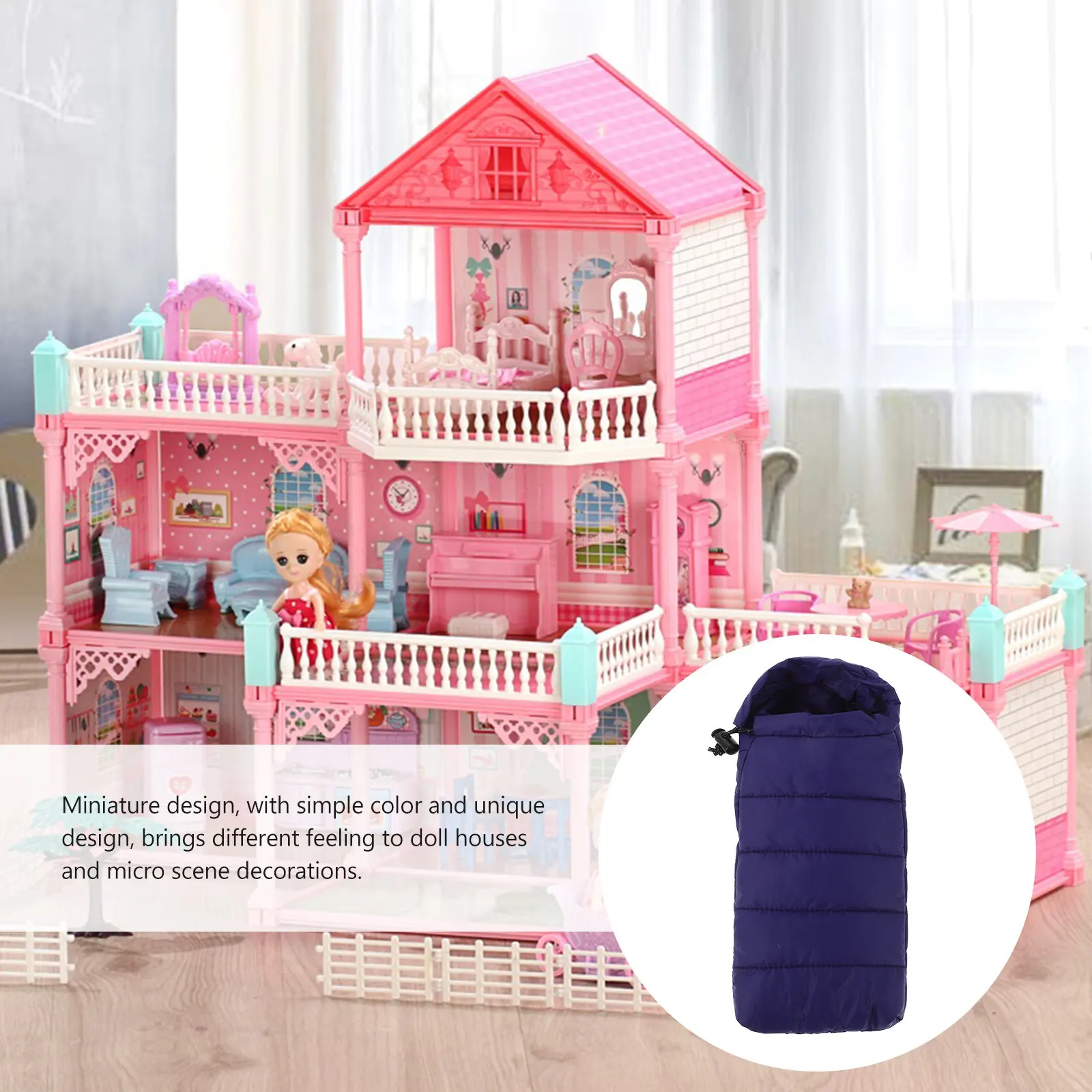 

Миниатюрный спальный мешок, портативный реквизит для кемпинга, реалистичная мебель для кукольного домика, декор для детских игр и творчества