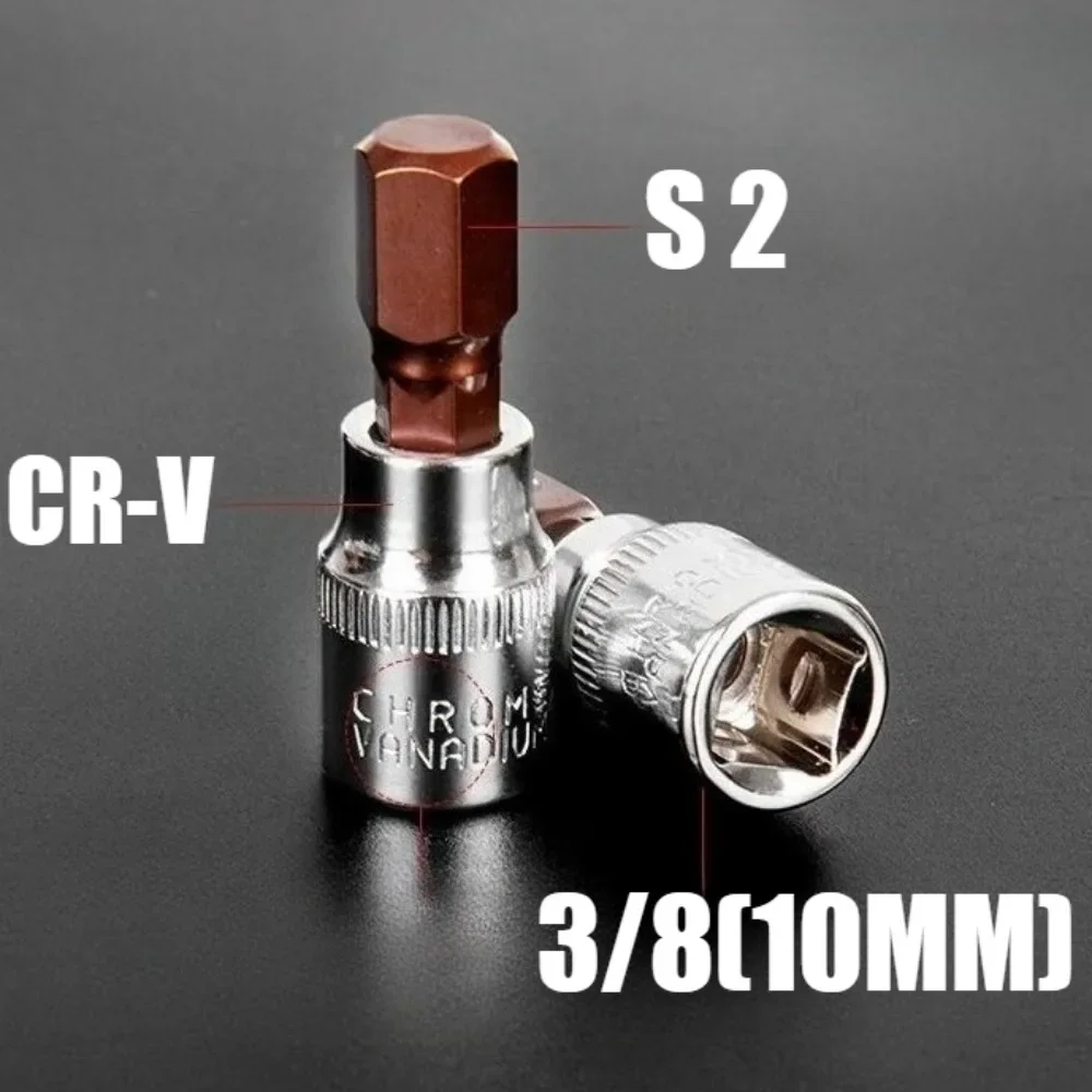 3/8 Zoll Antrieb Innensechskant-Steckschlüsselsatz, 3/8" Metrischer Innensechskant-Steckschlüsselsatz H3-H12, S2 Legierungsstahl, Autoreparaturwerkzeuge – Detail 3