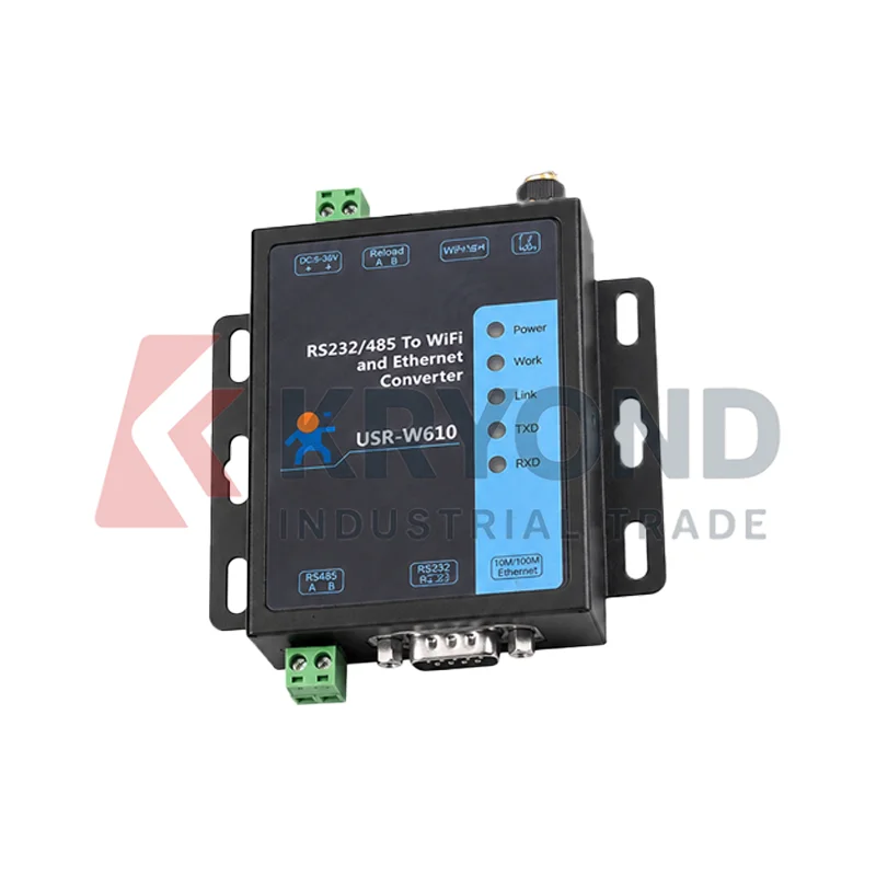 USR-W610 RS232 RS485 Serial Device Server WiFi Ethernet Gateway Modbus MQTT SSL for PLC Industrial Automation Data Communication