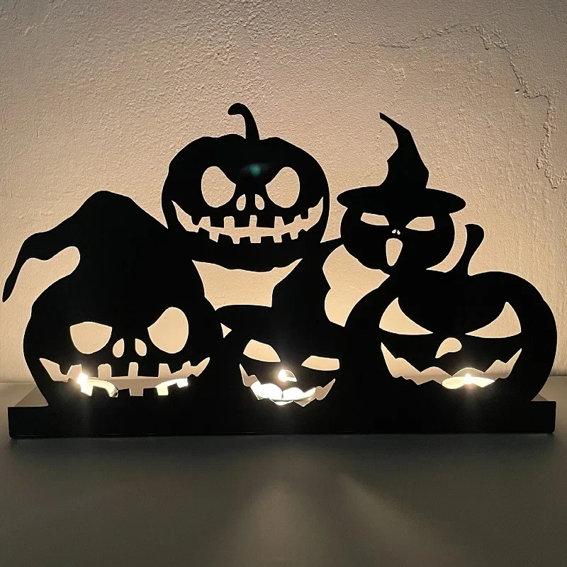 

Изысканный Железный подсвечник с резьбой, черные подсвечники на Хэллоуин, аксессуары для оформления стола