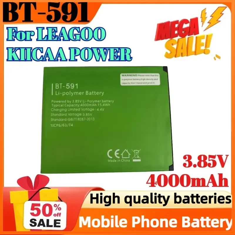 

BT-591 3.85V 4000mAh Mobile Phone Battery for LEAGOO KIICAA POWER High Quality Rechargeable Battery