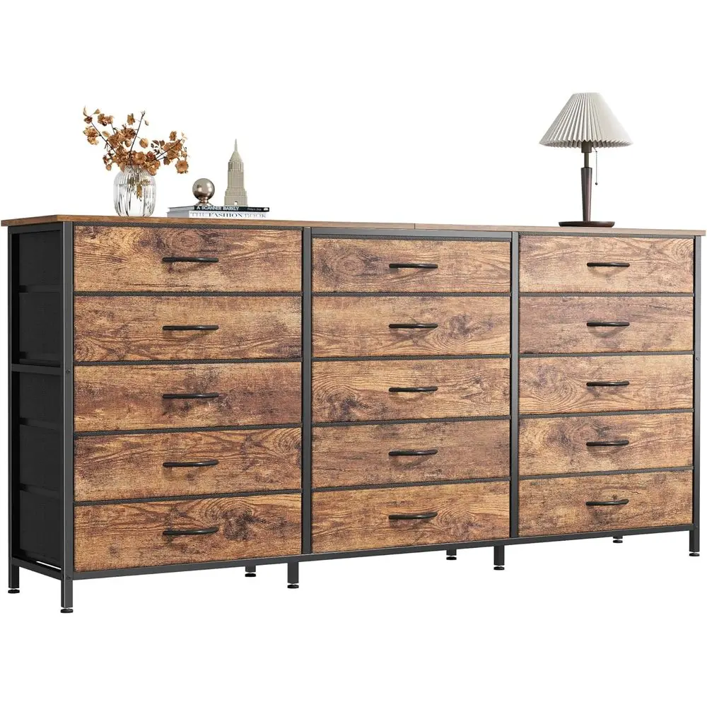 

63 Inch Long Drer TV Stand or 65, 70 Inch TV, 15 Der Drer or Closet, Bedroom, Large abric Ders, Entryway Hallway Chest o Ders, W