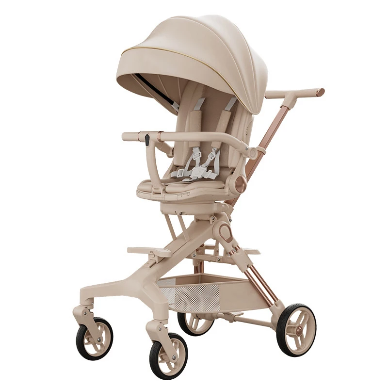 High landscape four-wheel anti-rollover baby stroller walking child can sit can lie folding two-way baby stroller