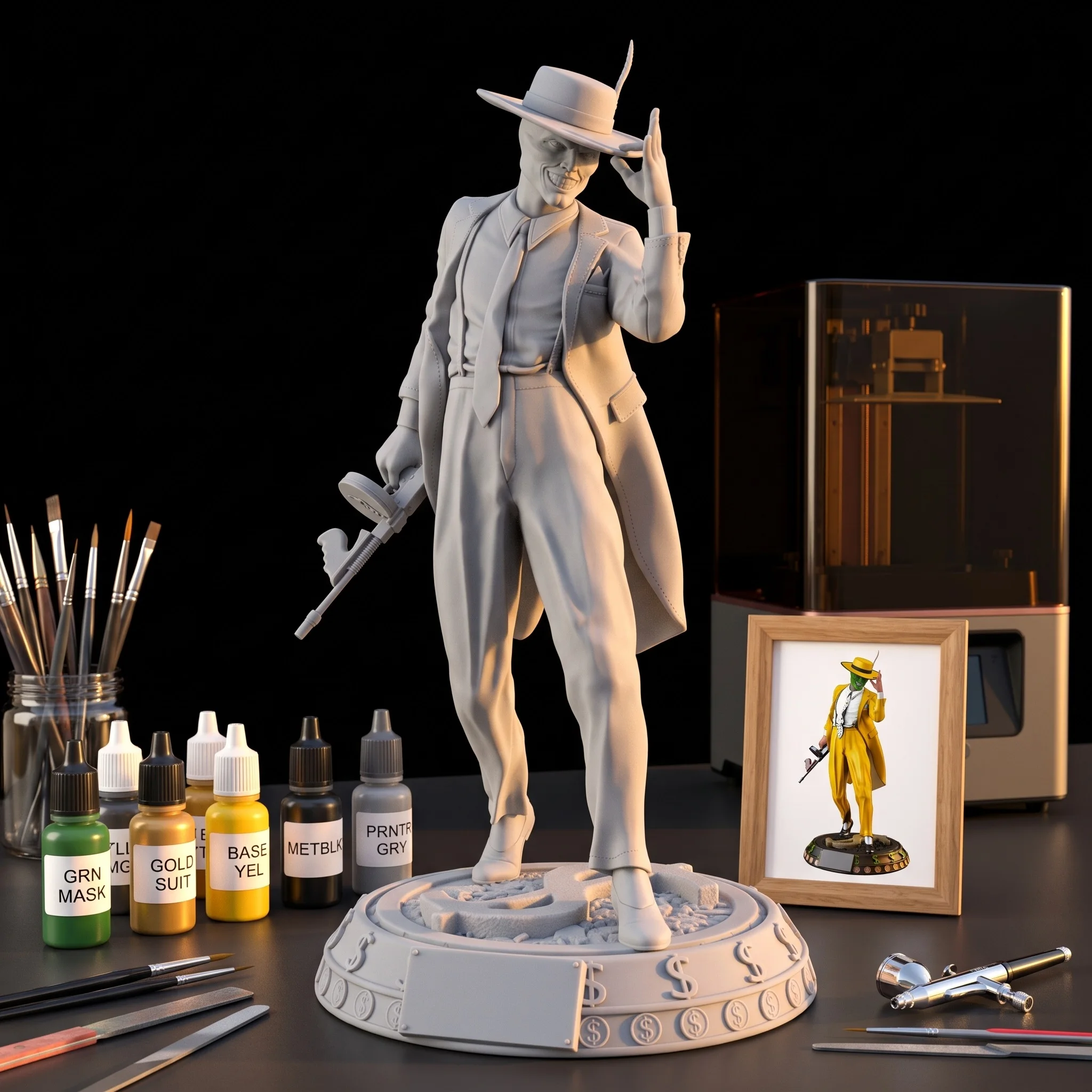 1/24 1/18 1/12 Mysterious Mask Stanley Unpainted Unassembled 3D Printing Resin Figure Model Garage Kit
