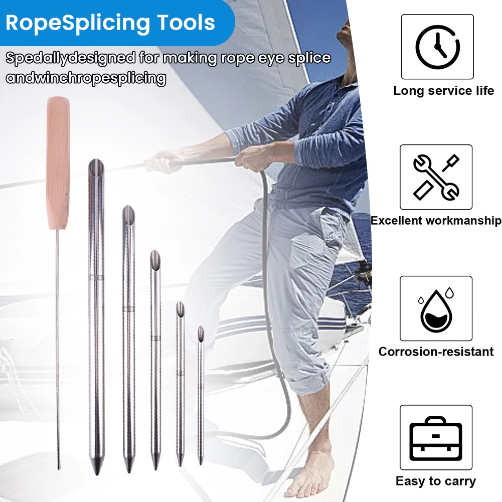 

Набор инструментов для сращивания морской веревки 0,24 дюйма 0,31 дюйма 0,39 дюйма 0,47 дюйма 0,59 дюйма и 1 шт. Толкатель предотвращает скольжение веревки Набор инструментов для плетения