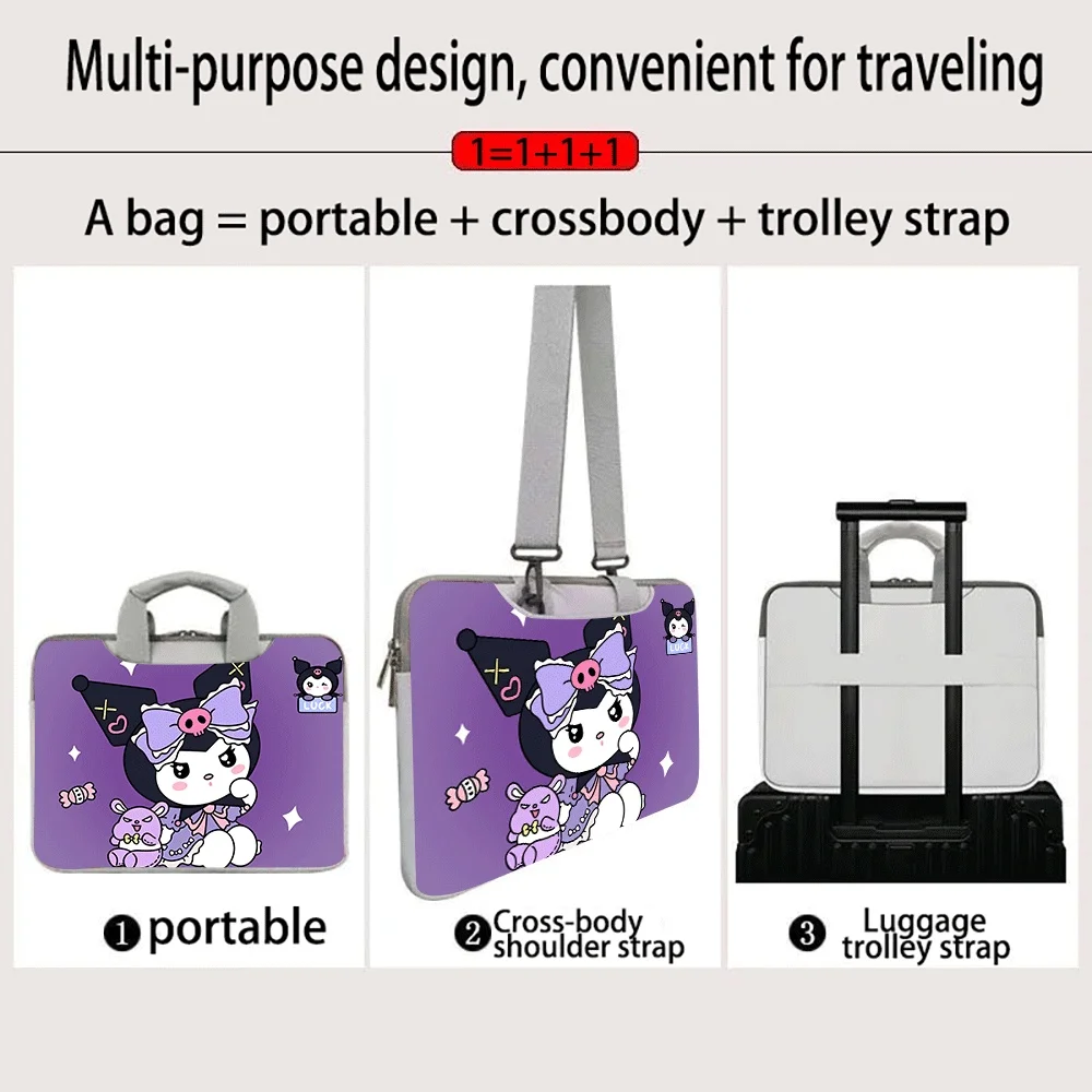 

Cartoon Hello Kitty Kuromi Laptop Bag 12 13 14 15 16 Inch Laptop for Macbook Computer Handbag Briefcase Travel Bag Holiday Gift
