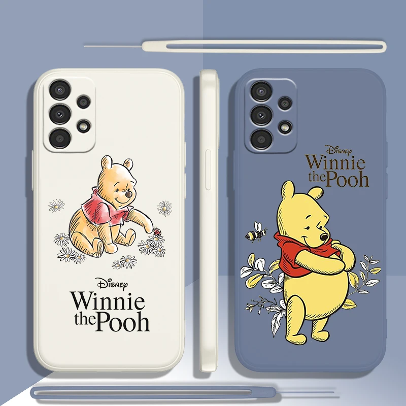 Anime Winnie The Pooh For Samsung A24 34 14 54 13 23 73 33 53 03 02 22 72 52 S Core 5G 4G Liquid Rope Phone Case