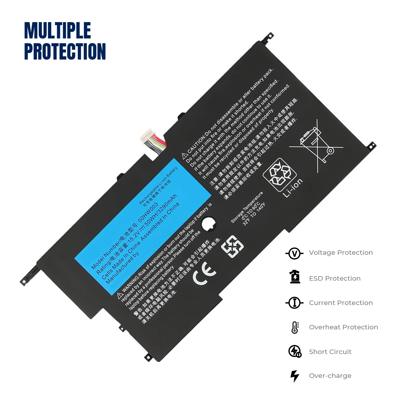 YOOFAN Batería de ordenador portátil 00HW003 SB10F46440 45N1700 para Lenovo ThinkPad X1 Carbon Gen3 2015 X1 Carbon 2014 Gen2