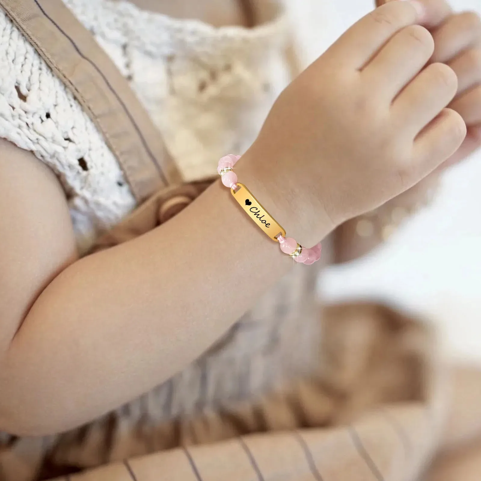 Personalized Baby Bar Bracelet Custom Name ID Bracelet for Children from Mom Engraved Kid Name Bracelets for Girls Boys New Born - view 3