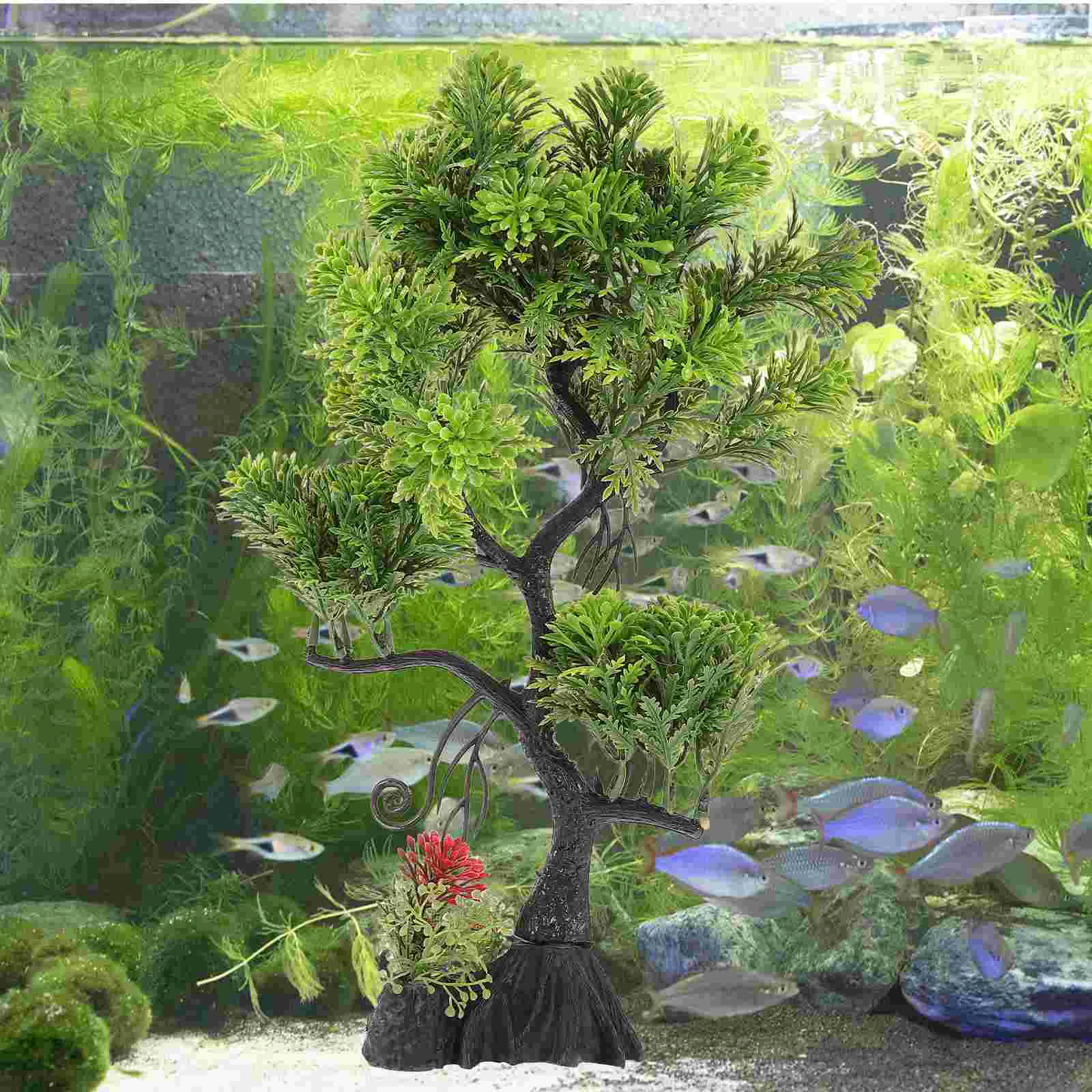 Simulated Big Tree Fish Tank Ornaments Aquarium fake Water Plants Decors Landscaping Tree Model Fish Tank Aquatic Bonsai decors