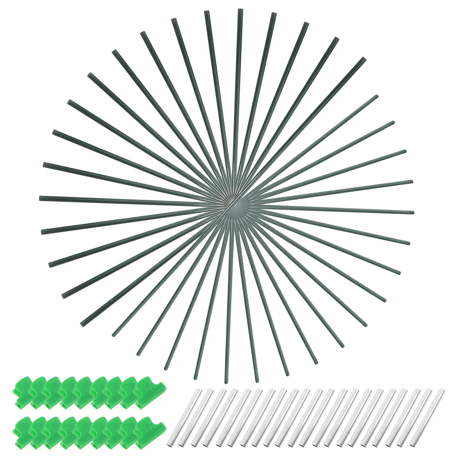 Garden Hoops Fiber Rod Kit Plastic Coated Support Frame for Raised Beds Row Covers Insect Netting