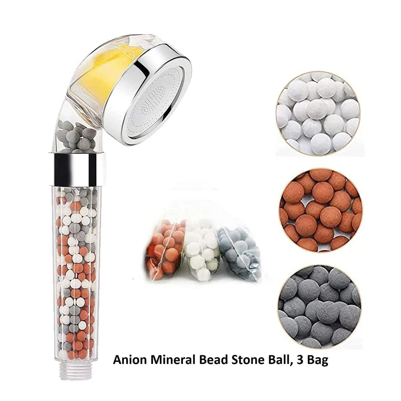 Shower Head Replacement Filter Anion Mineral Beads Stones Balls for Bathroom Purifying Water 3 Kinds Diameter