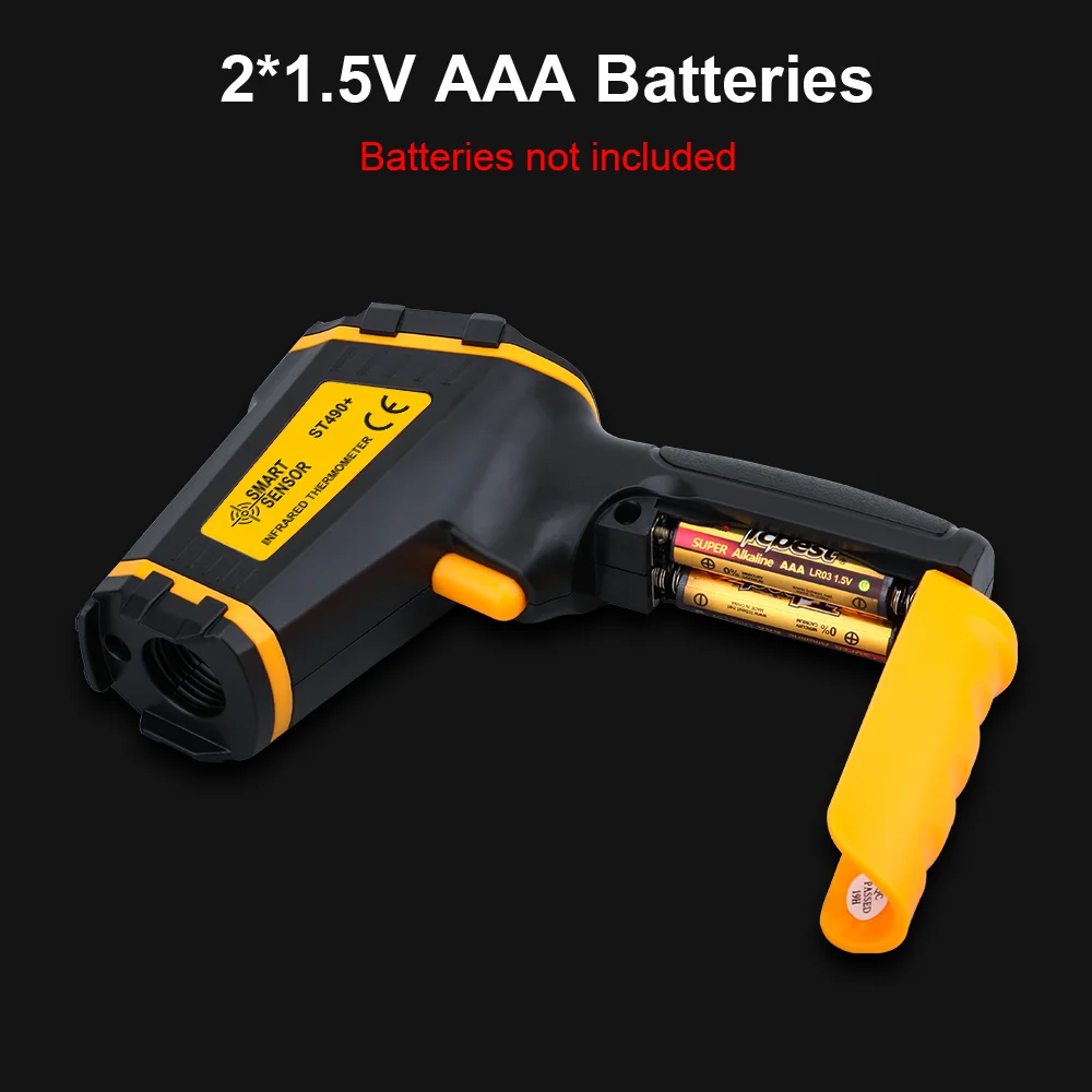 Digital Infrared Thermometer Laser Temperature Meter Non-contact Pyrometer Imager Hygrometer IR Termometro Color LCD Light Alarm