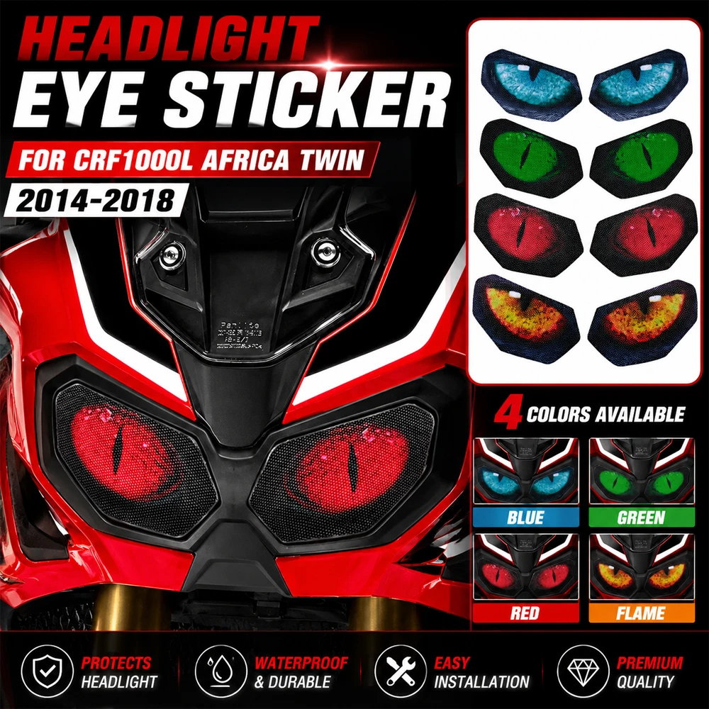 

Motorcycle Headlight Stickers for Honda Africa Twin 1000 CRF 1000 L CRF1000 2014-2018Front Head Lamp Decal Accessories