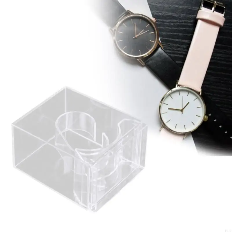 P9FE Watch Display Case Dustproof Watch Container Acrylic Watch Collector Box Wristwatch Storage Solution Acrylic Texture