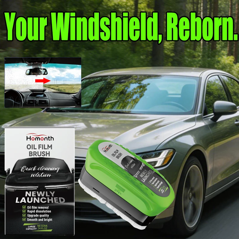 

Car Oil Film Cleaning Brush Glass Oil Film Remover Window Windshield Brush Water Spot Stain Dirt Removal Coating Strong Cleaning