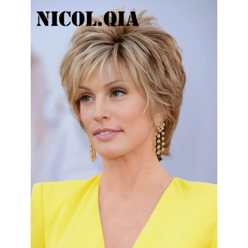 

Cool Style Jane Fondas Short Straight Layered Hair Blend Heat Ok Wig Women