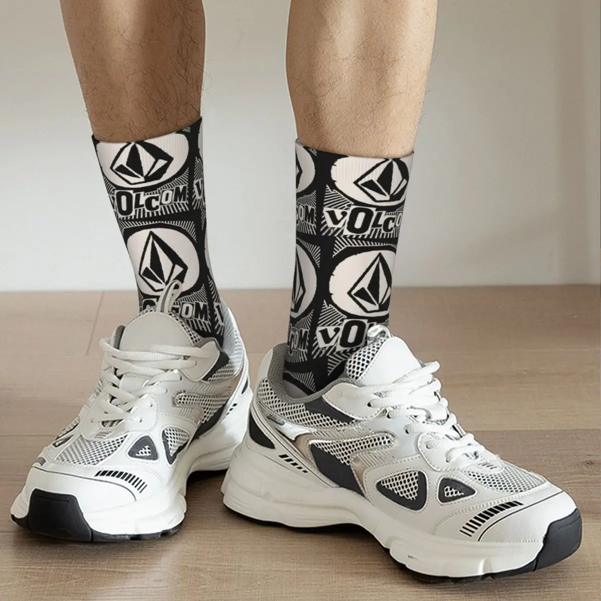 Winter Warm Cool Women Men Volcoms Logo Socks Breathable Basketball Socks