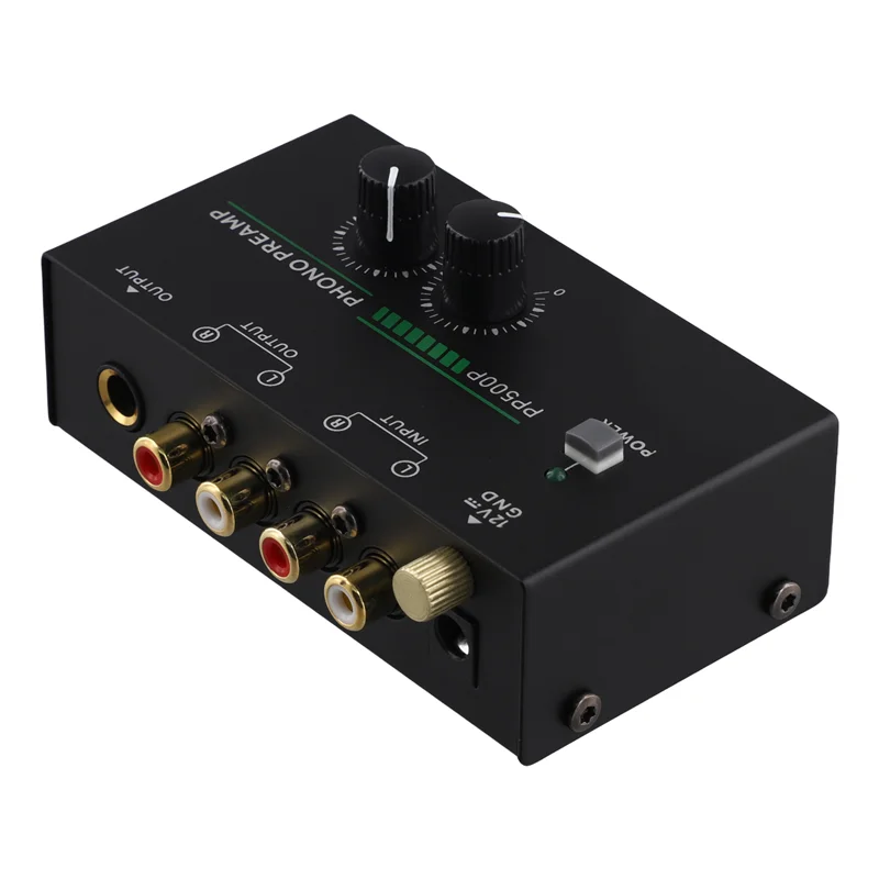 Phono Turntable Preamp, Phonograph Preamplifier With R C A Input, RCA/TRS Output, For Turntable Record Play-ABVK