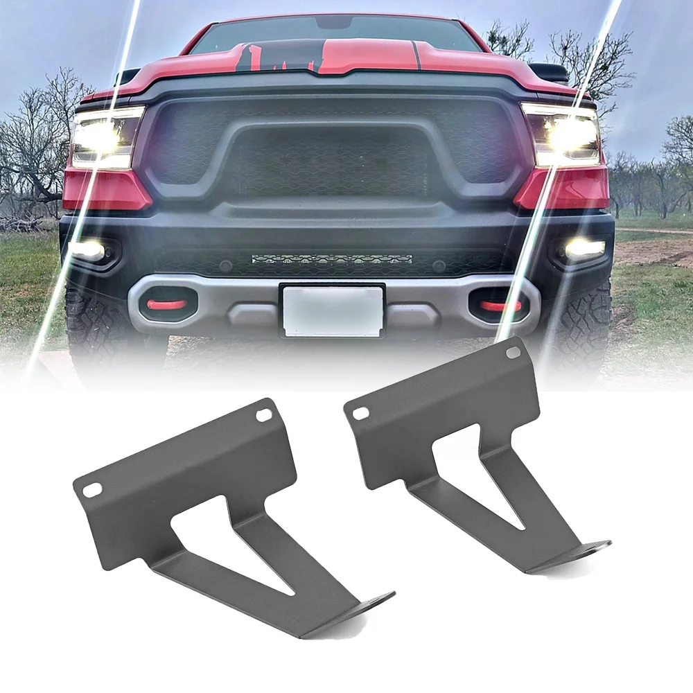 Front Hidden Bumper 22'' LED Light Bar Mount Brackets For Dodge RAM 1500 2019+