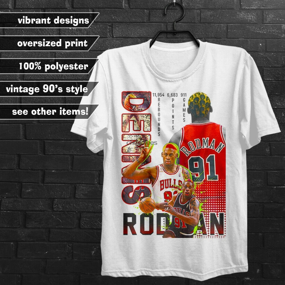 Dennis Rodman Bulls 057 T Shirt Vintage Basketball 90s Bootleg T-Shirt