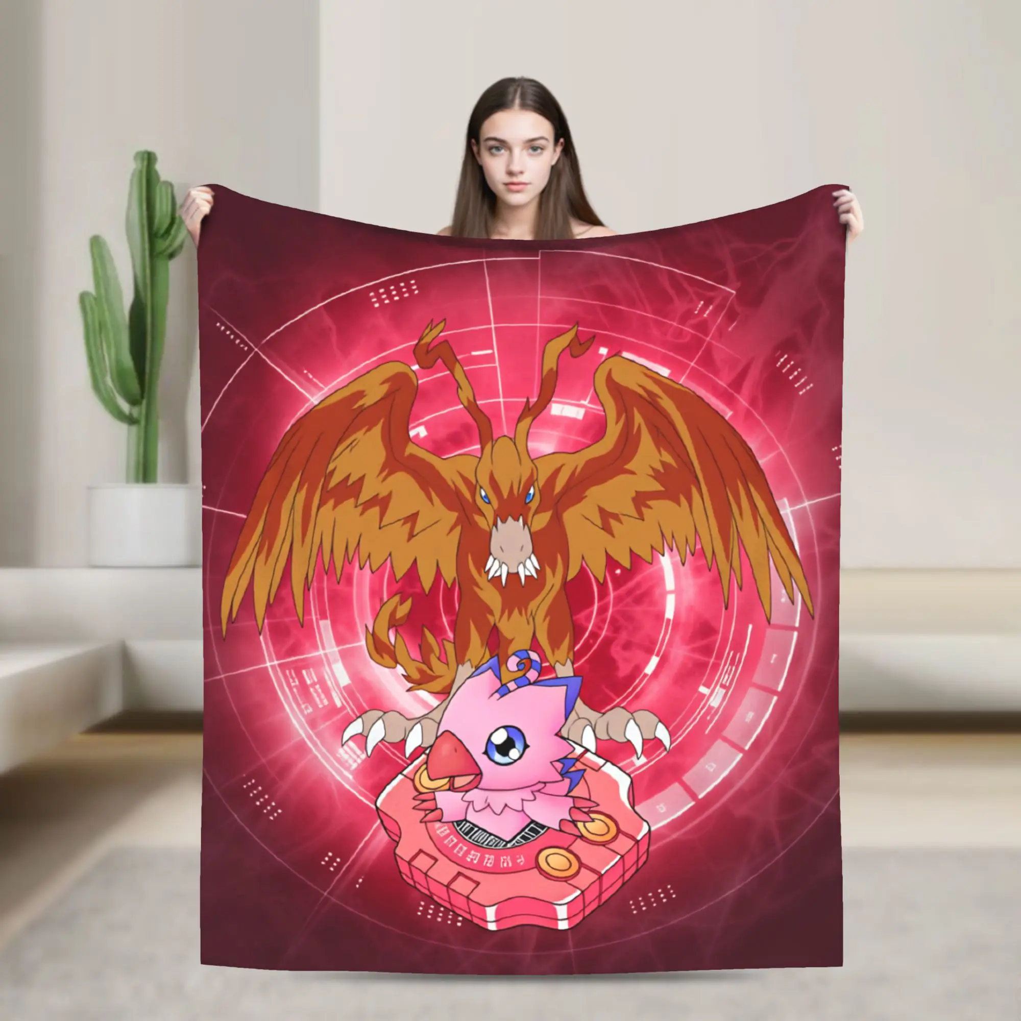 Digimon Angewomon Art Blanket  Soft Warm Fashion Plush Bedding Throws For Children Couch Bed Flannel Bedspread Bed Cover