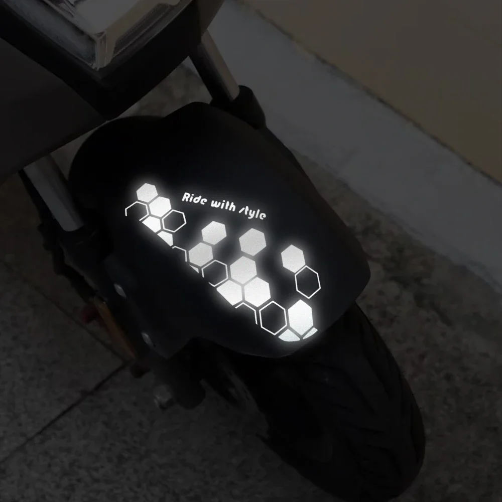 Motorrad Kotflügel Aufkleber Kreative Sechseckige Reflektierende Wabenförmige Aufkleber Personalisierte Motorrad Aufkleber Dekoration