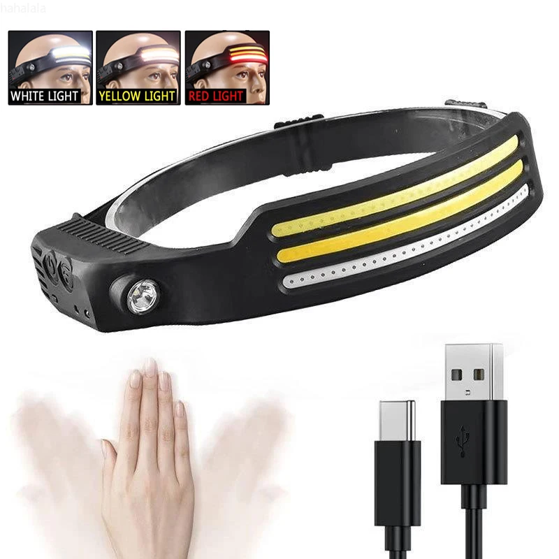 

Сильный датчик света, фара с зарядкой через USB, COB, уличная велосипедная фара, ночной ходовой фонарь, светильник для рыбалки, лампа для кемпинга